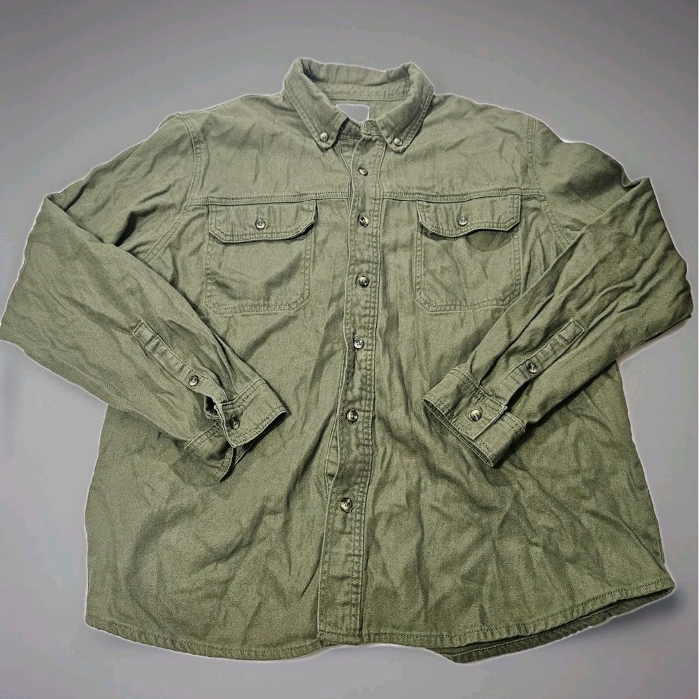 Lucky Brand Men's Long Sleeve Button Down Shirt Jacket Green Size 2XL